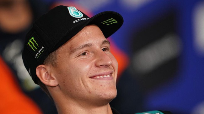 Pembalap Yamaha Fabio Quartararo menjalani sesi FP2 MotoGP Aragon dengan rasa sakit di pinggul usai sempat terjatuh pada FP1.