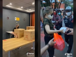 Para Seleb TikTok Ini Turun ke Jalan Bagikan Makanan untuk Pendemo Omnibus Law