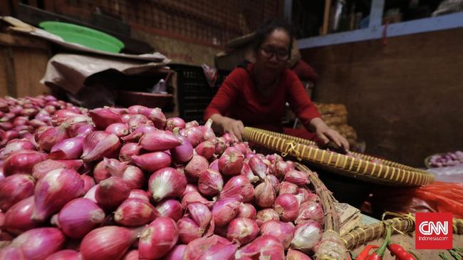 Mayoritas Harga Pangan Naik, Tertinggi Bawang Merah Sebagian besar harga pangan kembali meroket awal pekan ini, Senin (2/8). Kenaikan dipimpin oleh bawang merah dan bawang putih.