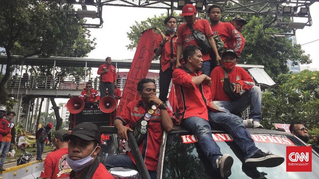 Gerakan Buruh Jakarta batal menggelar demo Omnibus Law UU Cipta Kerja di Istana Negara karena mendapat info akan ada kelompok yang menyusup.