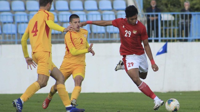 Timnas Indonesia U-19 bermain imbang dengan Makedonia Utara U-19 di babak pertama dalam laga uji coba, Rabu (14/10