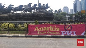 Aksi 1310 Disambut Spanduk-spanduk 'Anarkis Sama dengan PKI'