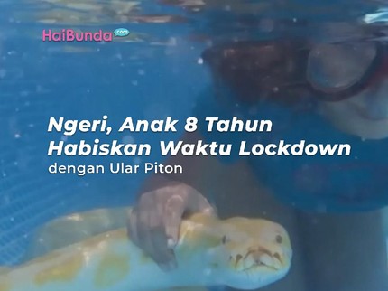 Ngeri, Anak 8 Tahun Habiskan Waktu Lockdown dengan Ular Piton