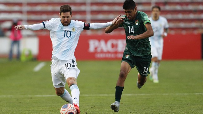 Sempat tertinggal lebih dulu, Argentina mengalahkan Bolivia dalam kualifikasi Piala Dunia zona Amerika Selatan, Rabu (14/10) dini hari WIB.