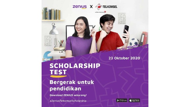 Zenius Telkomsel Scholarship Test memberikan kesempatan bagi pelajar SMA untuk ikut tes online dan memenangkan beasiswa pendidikan ratusan juta rupiah.