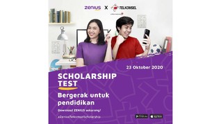 Zenius-Telkomsel Gelar Tes Berhadiah Beasiswa untuk Siswa SMA