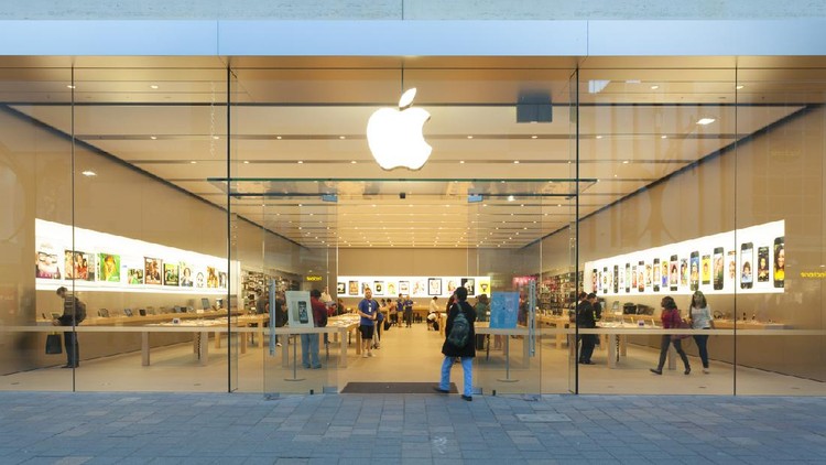Adelaide, Australia - September 23, 2013: Apple Store in Adelaide, Australia, with pedestrians passing by outside the store. It is the first Apple Store in South Australia. It is located at Rundle Mall, Adelaide.