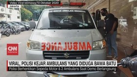 VIDEO: Viral, Polisi Kejar Ambulans yang Diduga Bawa Batu