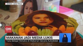 VIDEO: Unik, Makanan Puding jadi Media Lukis