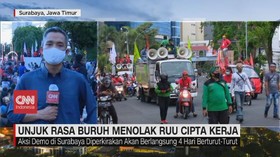 VIDEO: Demo Buruh Tolak RUU Cipta Kerja di Sejumlah Wilayah