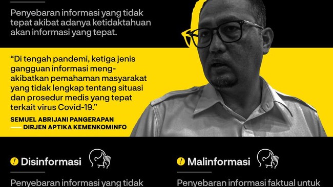Kemenkominfo menyatakan ada tiga bentuk hoaks yang beredar terkait Covid-19.