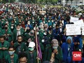 Tumpah Ruah Demo Omnibus Law Warnai Satu Tahun Jokowi-Ma'ruf