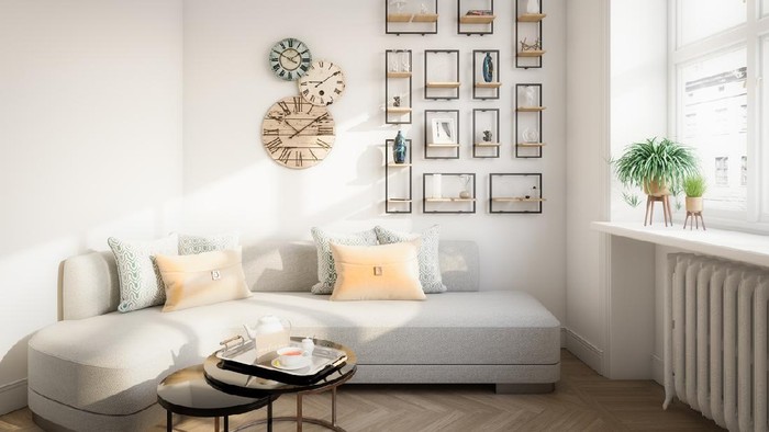 Digitally generated warm and cozy affordable Scandinavian style home interior (living room) design.

The scene was rendered with photorealistic shaders and lighting in Autodesk® 3ds Max 2020 with V-Ray Next with some post-production added.