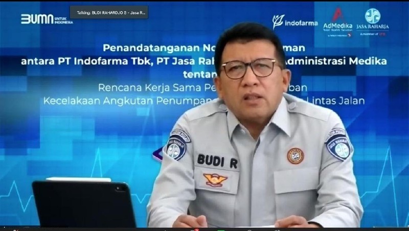 PT Jasa Raharja, PT Administrasi Medika dan PT Indofarma Tbk melakukan penandatanganan Nota Kesepahaman