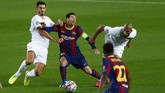 FOTO: Pesta Barcelona Hapus Trauma Liga Champions Barcelona menang 5-1 atas Ferencvaros setelah mengalami kekalahan telak pada laga perempat final Liga Champions musim lalu.