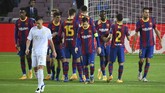 FOTO: Pesta Barcelona Hapus Trauma Liga Champions Barcelona menang 5-1 atas Ferencvaros setelah mengalami kekalahan telak pada laga perempat final Liga Champions musim lalu.