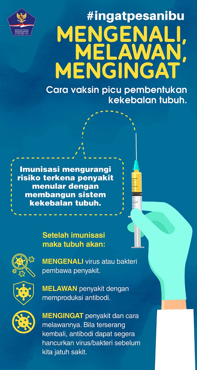 Imunisasi mengurangi risiko terkena penyakit menular dengan membangun sistem kekebalan tubuh.