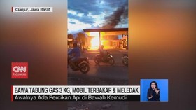 VIDEO: Bawa Tabung Gas 3 Kg, Mobil Terbakar & Meledak