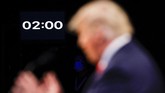 FOTO: Adu Argumen Trump-Biden di Debat Pilpres Terakhir Dua calon presiden AS, Donald Trump dan Joe Biden, menjalani putaran terakhir debat Pilpres AS 2020 di Nashville, Tennessee.