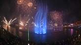 FOTO: Penampakan Air Mancur Terbesar di Dubai Air mancur bernama The Palm Fountain ini berada dekat Burj Khalifa.
