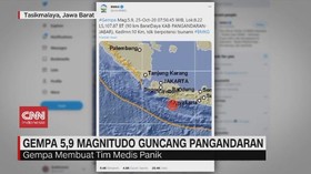 VIDEO: Gempa 5,9 Magnitudo Guncang Pangandaran