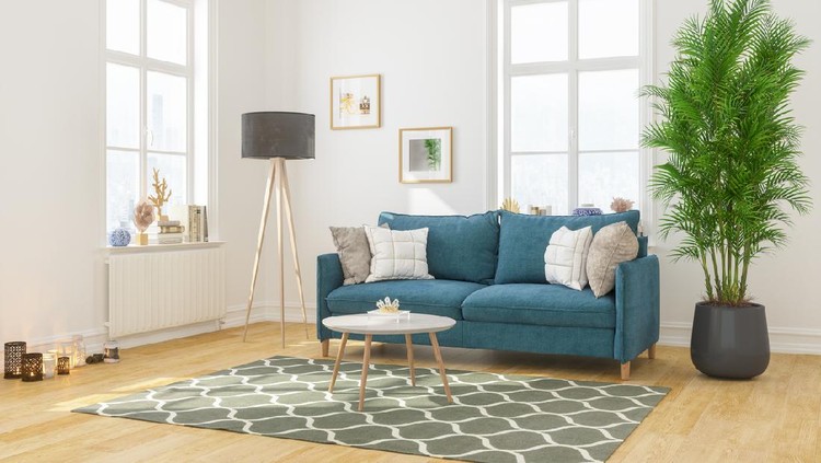 Rumah minimalis Modern Living Room Interior With Comfortable Sofa
