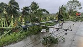 FOTO : Topan Molave Hantam Filipina Topan Molave menghantam Filipina pada Senin (26/10), memicu banjir dan merusak rumah penduduk.