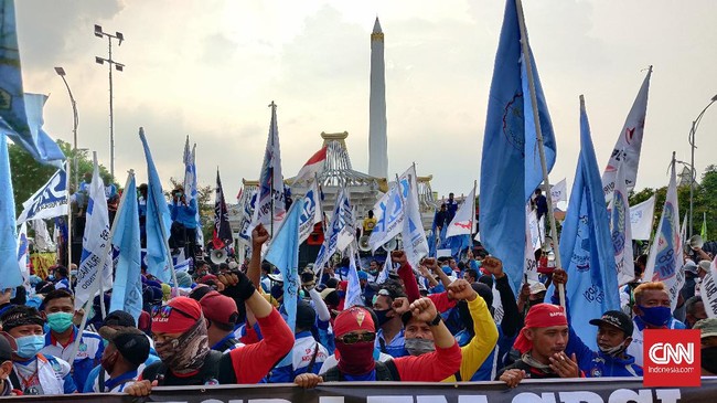 Federasi Serikat Pekerja Metal Indonesia Jawa Timur menolak Peraturan Menteri Ketenagakerjaan No. 2 Tahun 2022 tentang Tata Cara Persyaratan dan Pembayaran JHT.