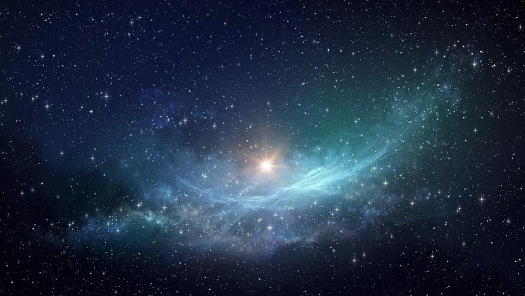 Ilustrasi galaksi Galaxy panoramic, star cluster and nebula shining in a milky way - High definition background