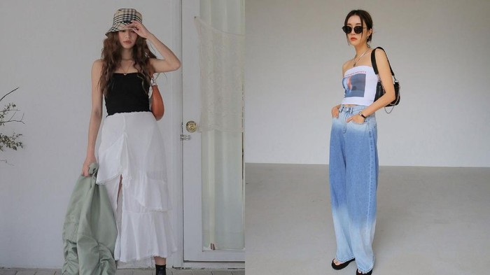 Gak Melulu Terbuka, 7 Referensi Holiday Outfit dengan Tube Top