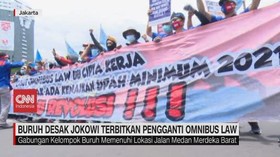 VIDEO: Buruh Desak Jokowi Terbitkan Pengganti Omnibus Law