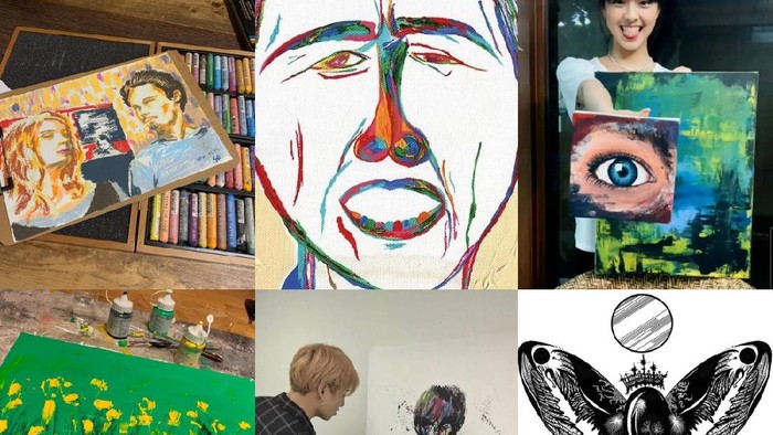 Tak Hanya Keren Saat di Panggung, 6 Idol Ini Juga Berbakat Dalam Melukis