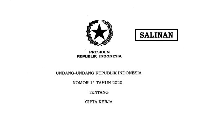 Daftar 49 Peraturan Pelaksana Uu Cipta Kerja