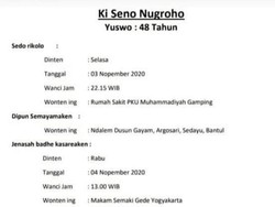 Ki Seno Nugroho Akan Dimakamkan Satu Kompleks dengan Ayahnya