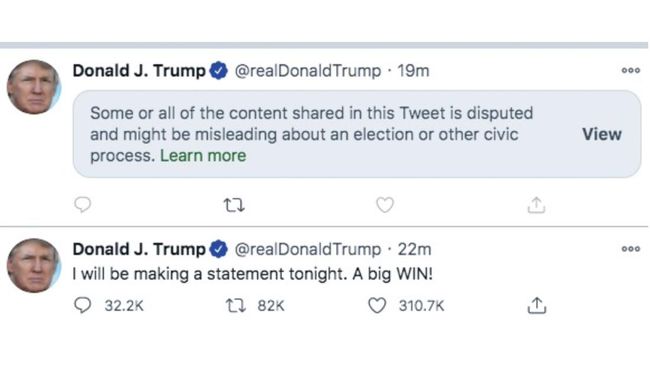 Lagi, Twitter Tandai Cuit Trump Surat Suara Pemilu AS Dibuang Media soaial Twitter kembali menandai cuitan calon presiden petahana AS, Donald Trump.