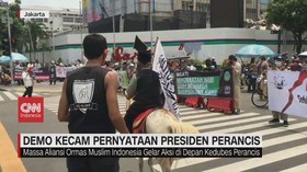 VIDEO: Demo Kecam Pernyataan Presiden Perancis Berlanjut
