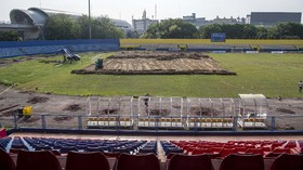 FOTO : Stadion Bumi Sriwijaya Bersolek untuk Piala Dunia U-20