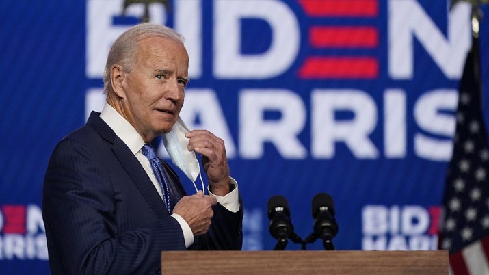 Joe Biden berpidato didepan publik. (AP/Carolyn Kaster) Joe Biden berpidato didepan publik. (AP/Carolyn Kaster) - PT Rifan Financindo