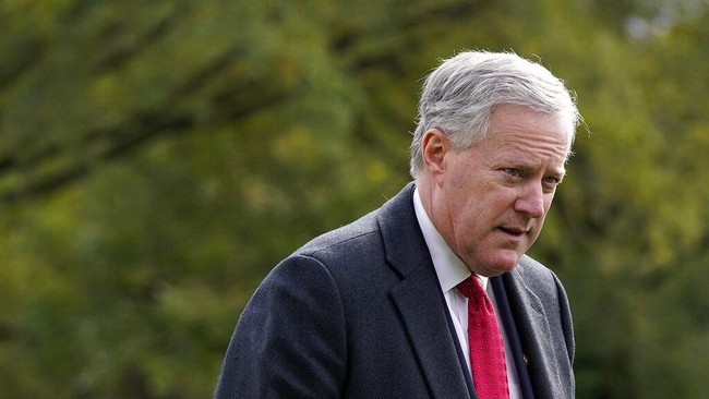 Kepala Staf Gedung Putih, Amerika Serikat, Mark Meadows, dikonfirmasi positif terinfeksi virus corona (Covid-19).
