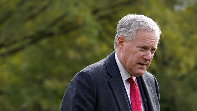 Kepala Staf Gedung Putih Positif Corona Kepala Staf Gedung Putih, Amerika Serikat, Mark Meadows, dikonfirmasi positif terinfeksi virus corona (Covid-19).