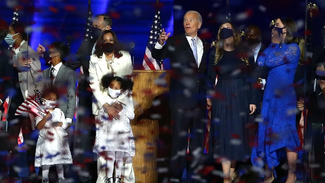 FOTO: Kemeriahan Pidato Kemenangan Joe Biden