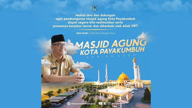 Pemerintah Kota Payakumbuh telah menyepakati rencana pembangunan Masjid Agung Payakumbuh di Sawah Kariang, Kelurahan Pakan Sinayan, Payakumbuh Barat.