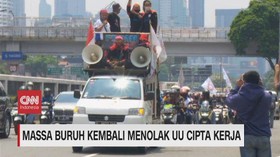 VIDEO: Massa Buruh Kembali Demo Menolak UU Cipta Kerja