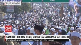 VIDEO: Sambut Rizieq Shihab, Massa Padati Kawasan Bogor