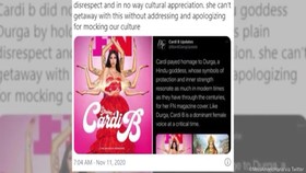 VIDEO: Diduga Menistakan Agama Hindu, Cardi B Minta Maaf