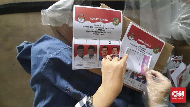 Foto menantu Presiden Jokowi, Bobby Nasution lebih cerah ketimbang Akhyar Nasution di surat suara Pilkada Kota Medan.