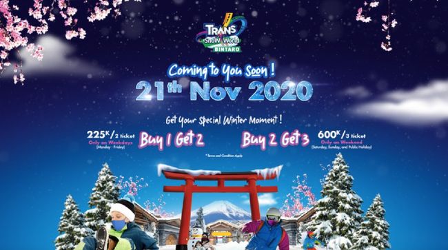 Buat kamu yang sudah rindu bermain dan menikmati pemandangan salju bak di Eropa, Trans Snow World Bintaro punya promo reopening menarik mulai Rp225 ribu saja.