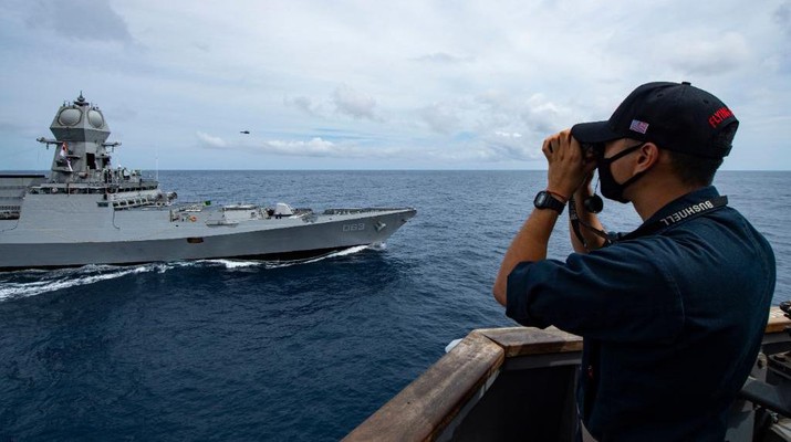 Kapal perang AS di laut Asia Pasifik. (Dok: Twetter U.S. Navy) Kapal perang AS di laut Asia Pasifik. (Dok: Twetter U.S. Navy)
