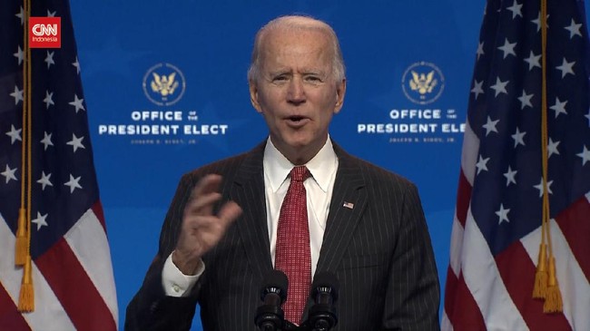 Presiden AS terpilih Joe Biden mendesak Donald Trump mengakhiri protes di gedung Kongres atas hasil pilpres.