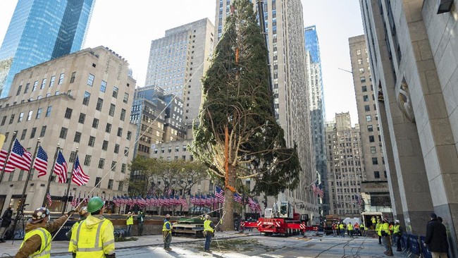 Dengan cabang-cabang yang bengkok, pohon natal di Rockefeller Center mendapatkan banyak ejekan dari pengguna media sosial.